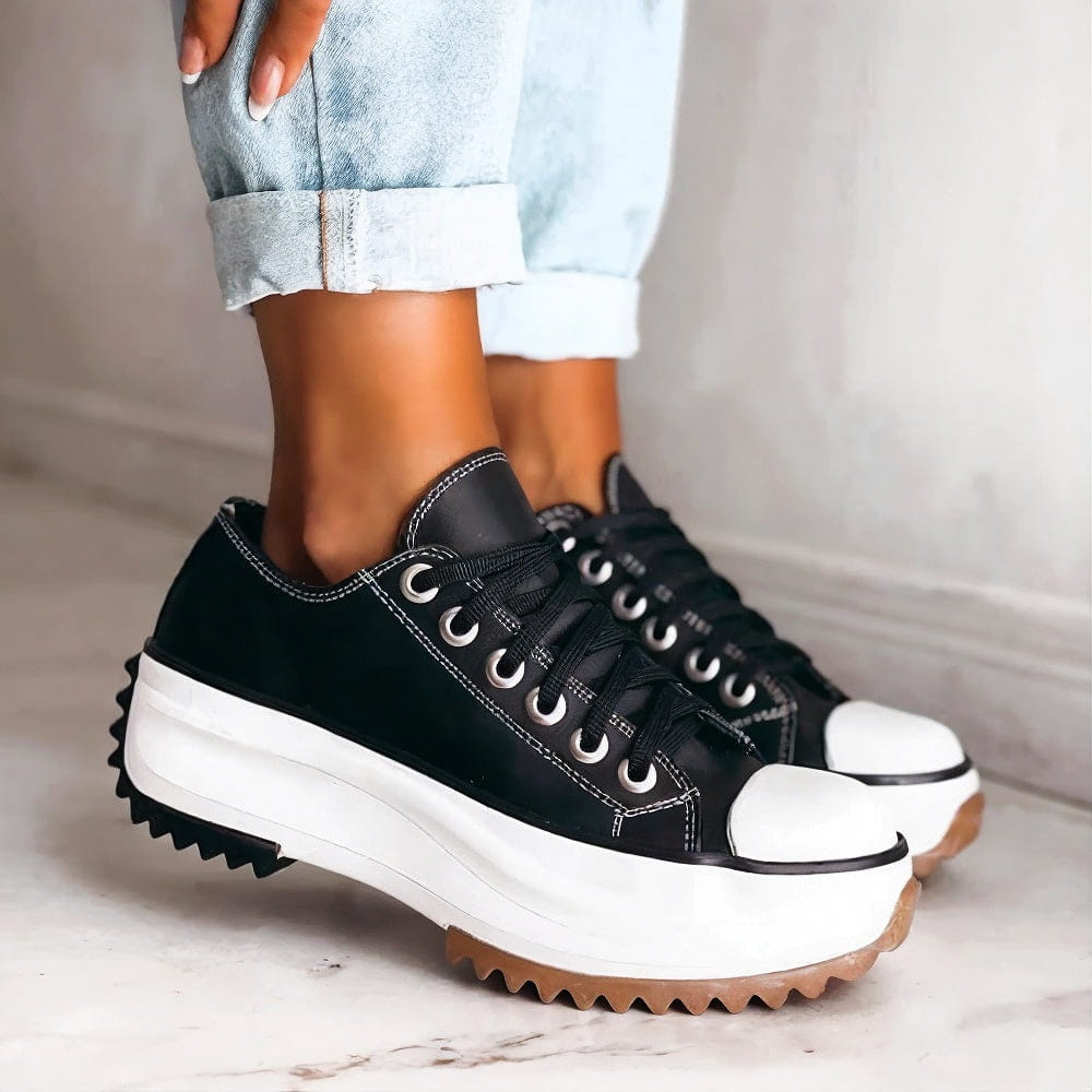 Norah | Leren Plateau Sneakers