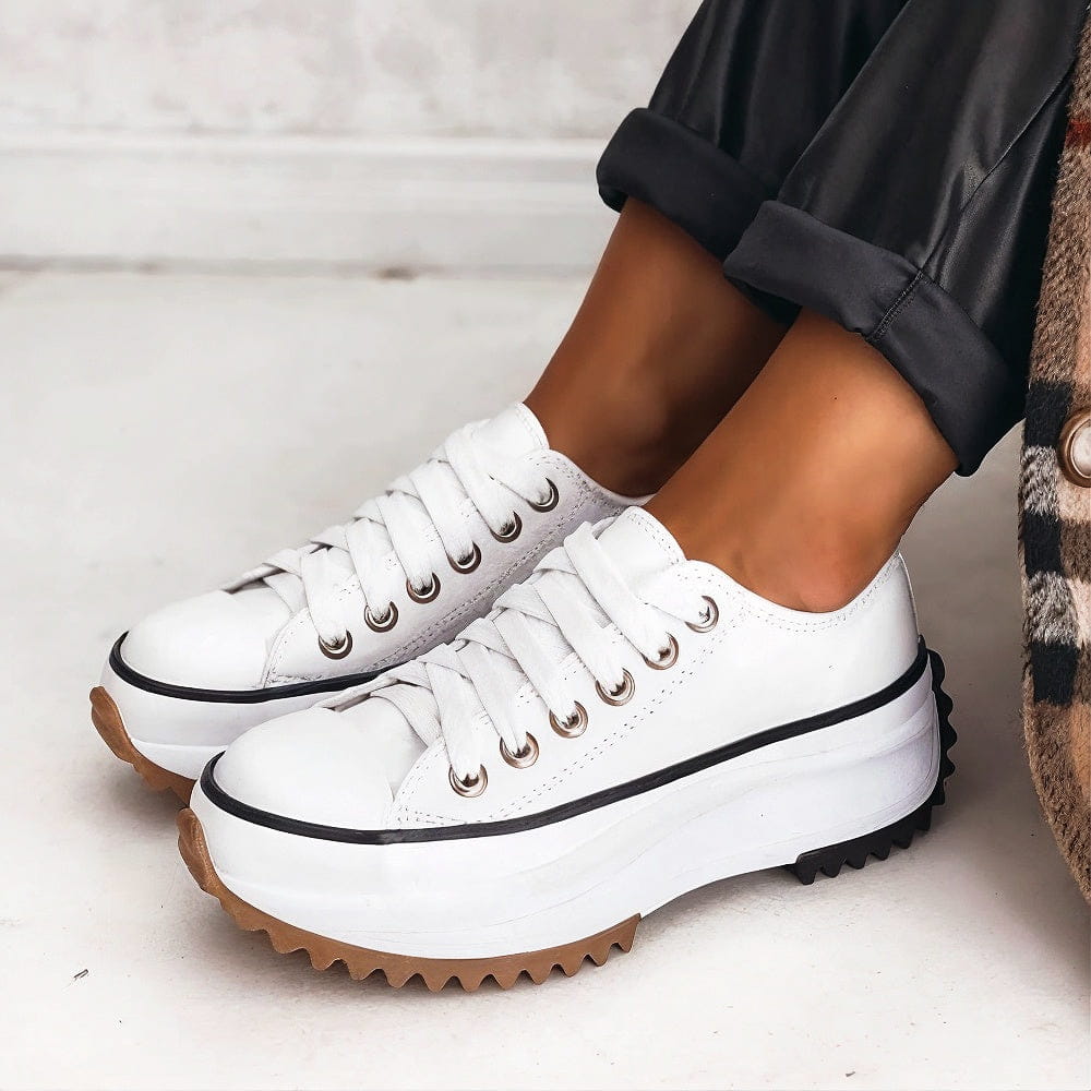 Norah | Leren Plateau Sneakers