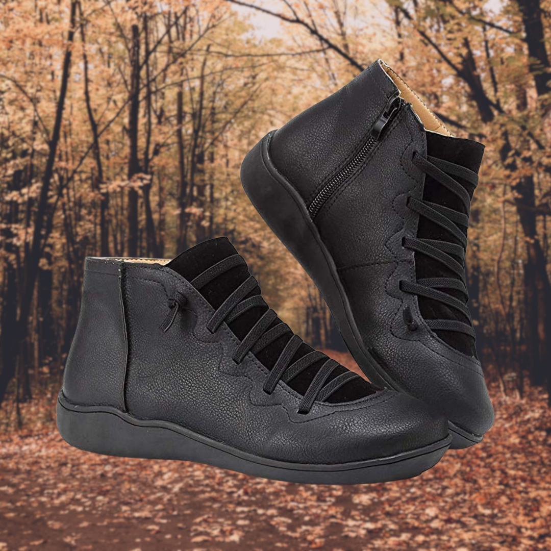 Freya | De vintage veterboots van leer met bont