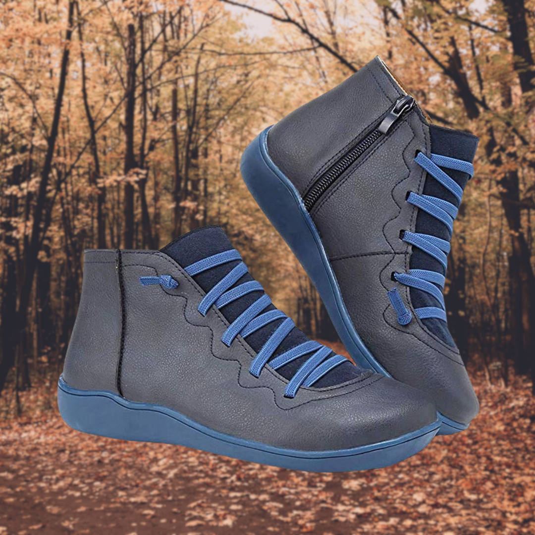 Freya | De vintage veterboots van leer met bont