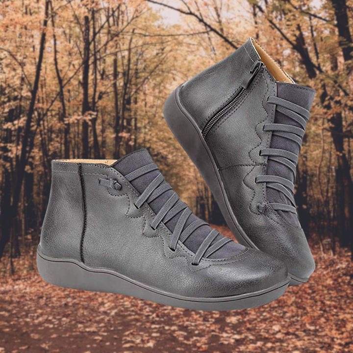 Freya | De vintage veterboots van leer met bont